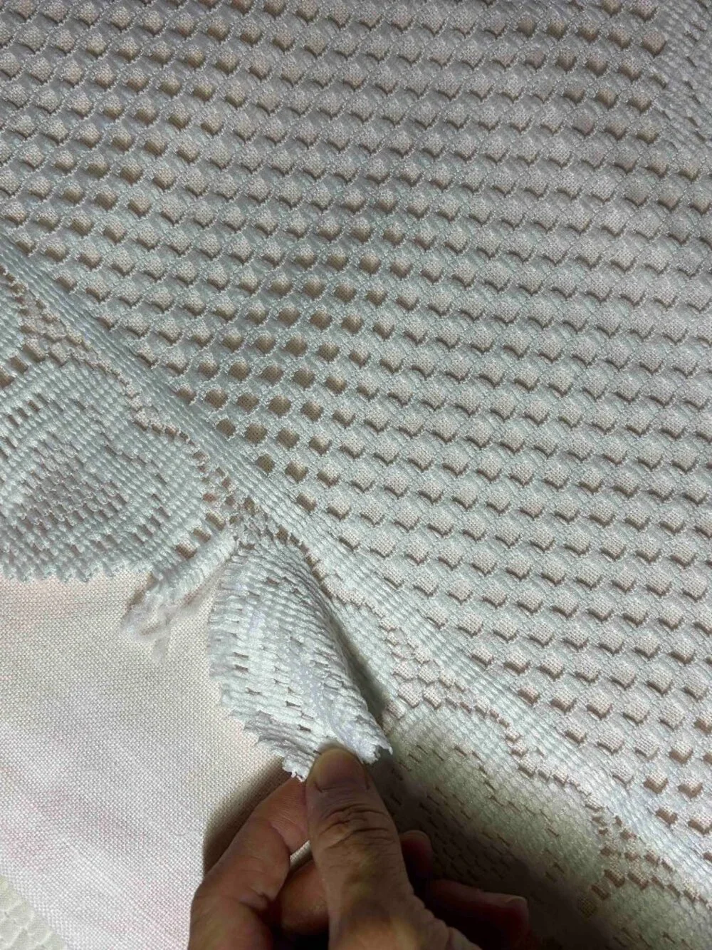 Hearts Crocheted White Table Cloth Square 32